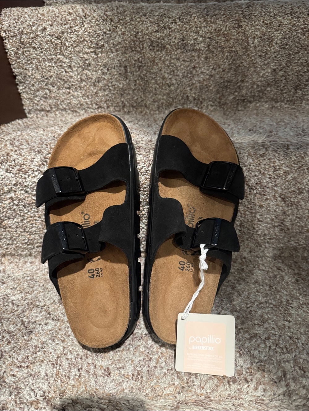 Birkenstock Papillio Double-Buckle Suede Slide Sandals - Picture 2 of 3
